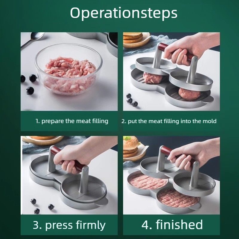 Double-Cavity Kitchen Hamburger Press for Home Use V1265-YY-66