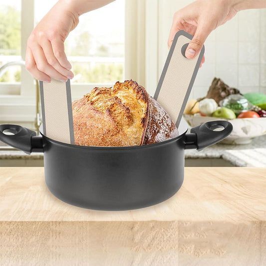 1PC Round Double-Ear Long-Handle Baking Tool, Bread Baking Mat, Silicone Pot Mat V1265-YY-81