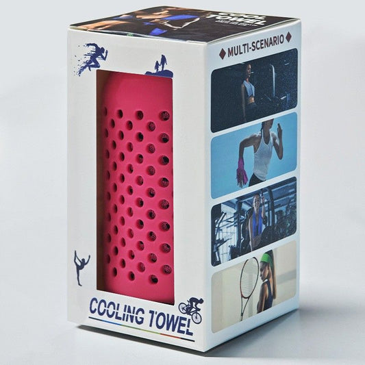 Sports Towel Silicone Fitness Towel Set - Quick-Dry Gym Towel - Rose Red, 30x90cm V1265-YY-87