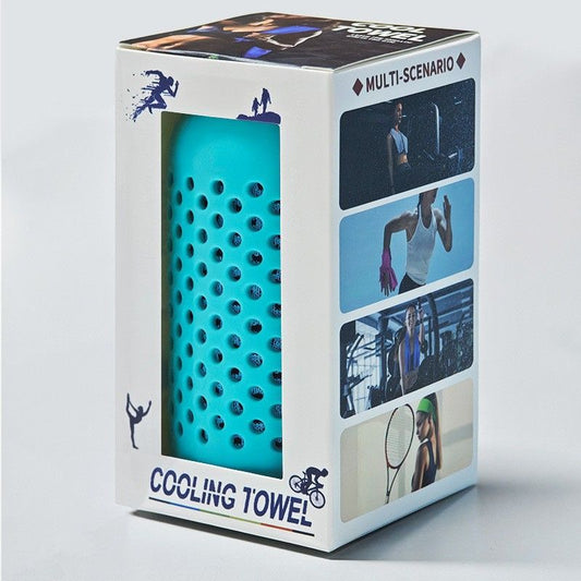 Sports Towel Silicone Fitness Towel Set - Quick-Dry Gym Towel - Lake Blue, 30x90cm V1265-YY-91