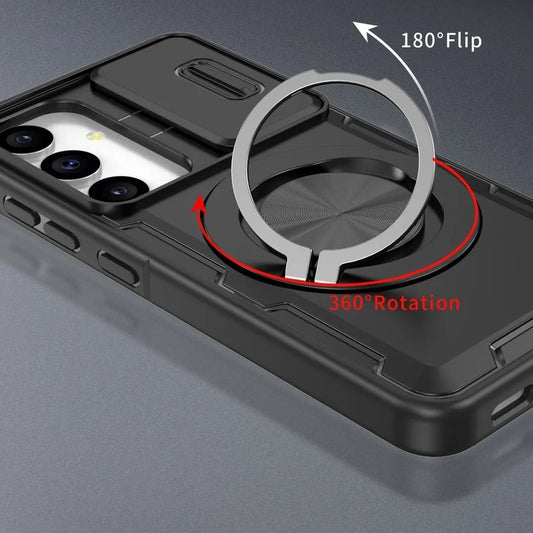 2-in-1 Magnetic Sliding Lens Case, Black for Samsung S24 V1293-MCH-24