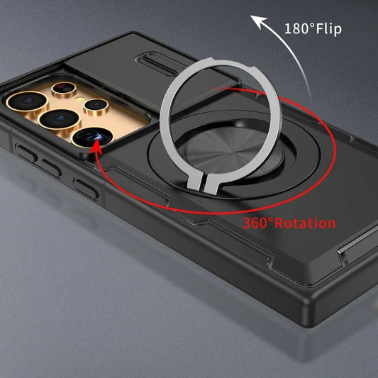 2-in-1 Magnetic Sliding Lens Case, Black for Samsung S24Ultra V1293-MCH-24U