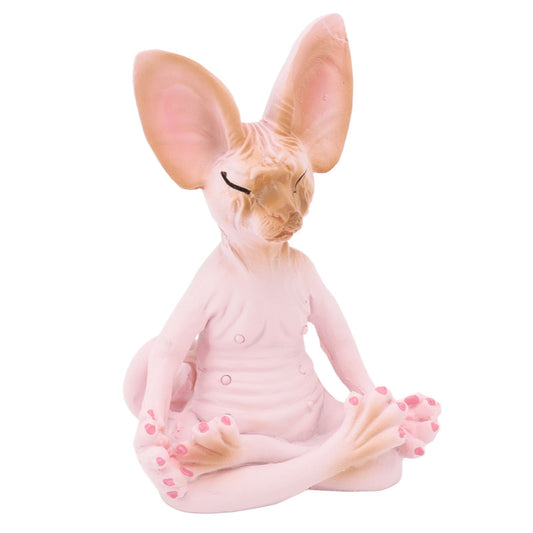 Cat Meditate Statue Vivid Details Cat Meditate Collectible Figurines for Homes Office Yoga Room Ornaments V1294-YM0512-3111220296712