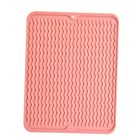 Table Insulating Rubber Mat Anti Slip Waterproof Heat Resistant Dish Drying Placemat for Kitchen Pink V1294-YM0512-3111220299313