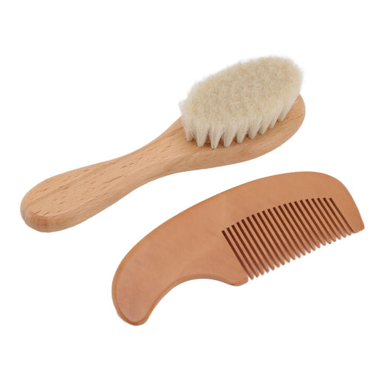 Baby Brush and Comb Set Multifunction Composite Wood and Wool Baby Hair Brush for Men Hair Style Baby Bath V1294-YM0512-3112220075811