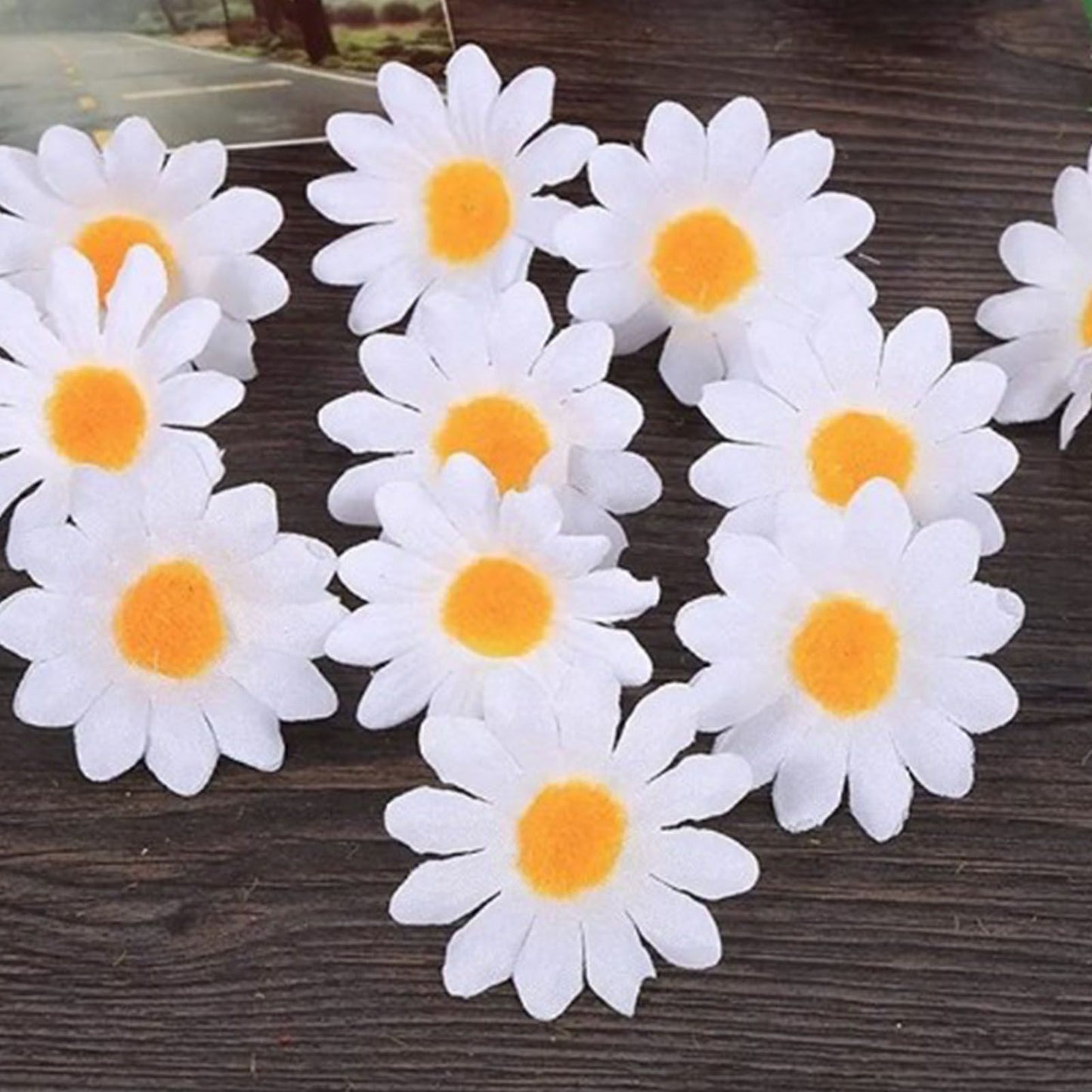 100pcs Artificial Little Daisy Lovely DIY Handcraft Silk Little Daisy for Offices Weddings White V1294-YM0512-3115220121912