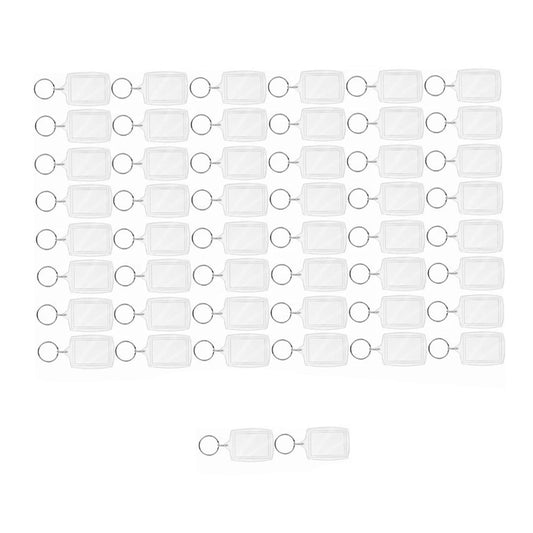 50Pcs Photo Insert Keychain Acrylic Blank Transparent Photo Picture Frame Keyring V1294-YM0512-3115220123611
