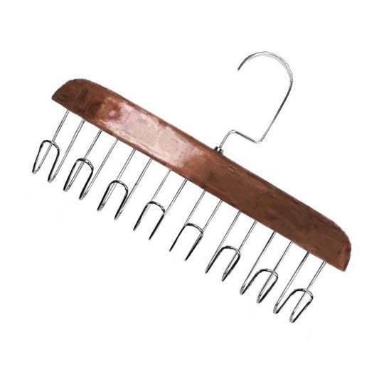 Multifunctional Hanger Punch Free with 8 Hooks Wood and Stainless Steel Cap Holder for Student Dormitory Dark V1294-YM0512-3117220266711