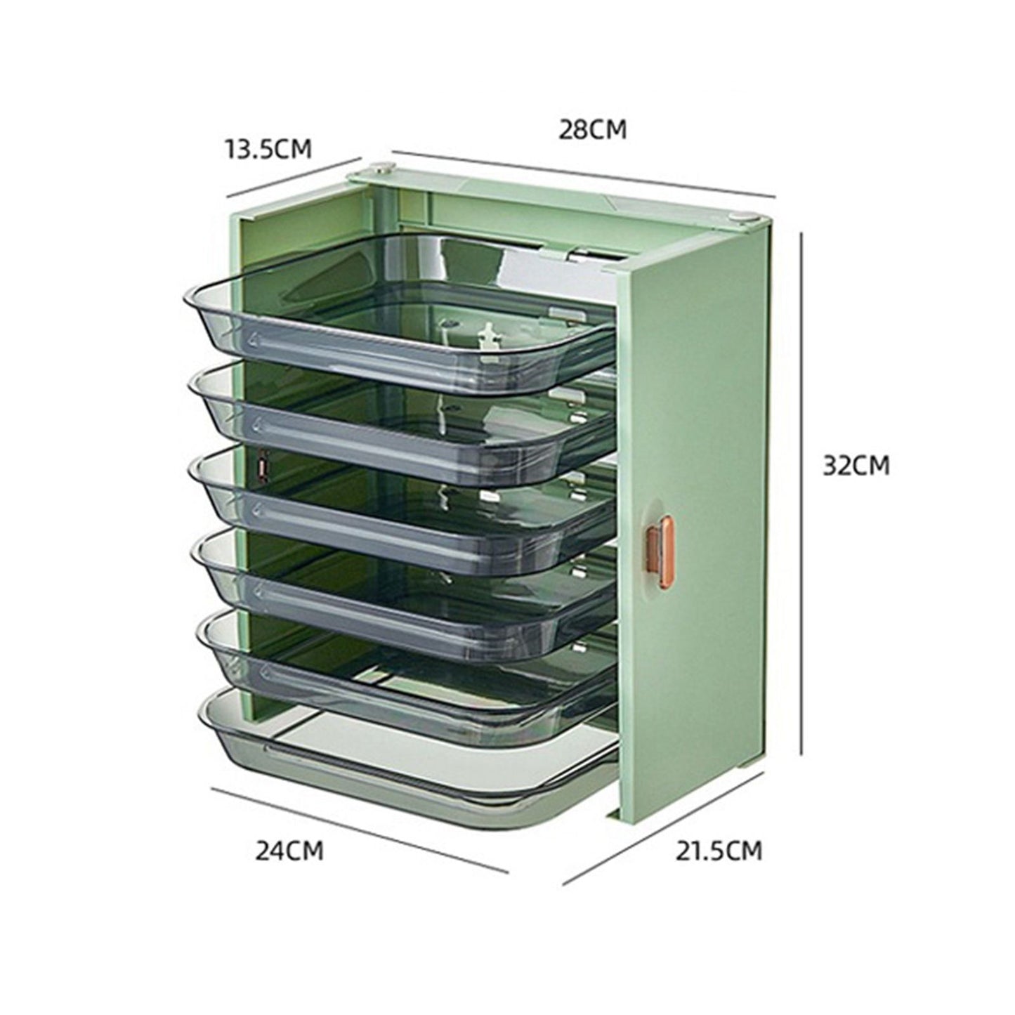 Kitchen Side Dishes Punch Free Foldable PET 6 Layers Wall Mounted Organization Rack Cooking Plates Storage V1294-YM0512-3118220256613
