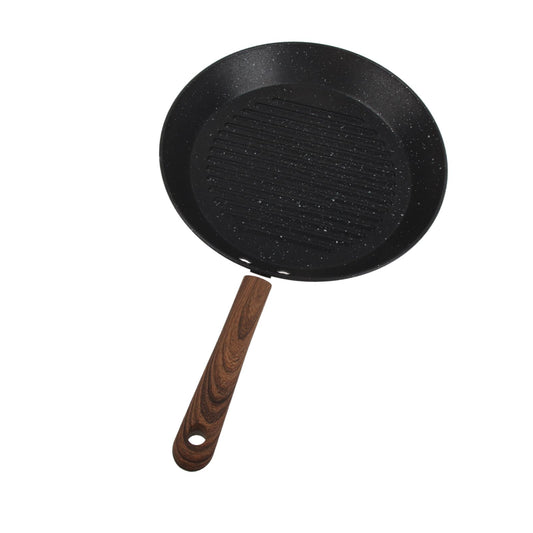 Round Grill Pan Universal Non Stick Multifunctional Flat Bottom Frying Pan for Breakfast V1294-YM0512-3118220257711