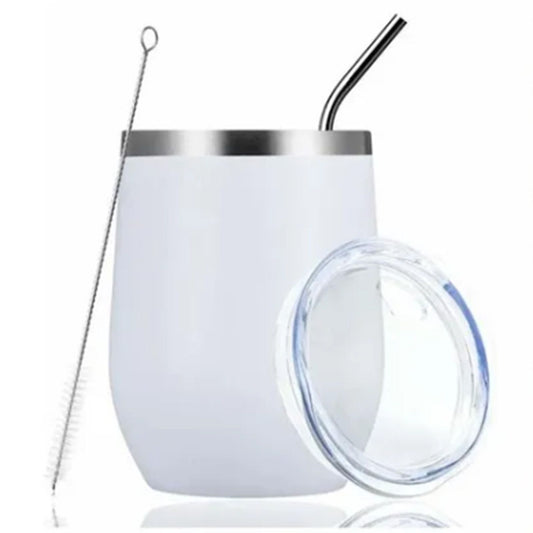 Stainless Steel Thermal Cup Large Capacity Non Slip Outdoor Portable Thermal Coffee Mug Gift White 12oz 360ml V1294-YM0512-3118220272212