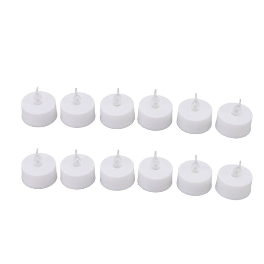 12Pcs Flameless LED Candle Light Tea Lights Candles with Color Transparent Wick Halloween Holiday Party Room V1294-YM0512-3119220154111