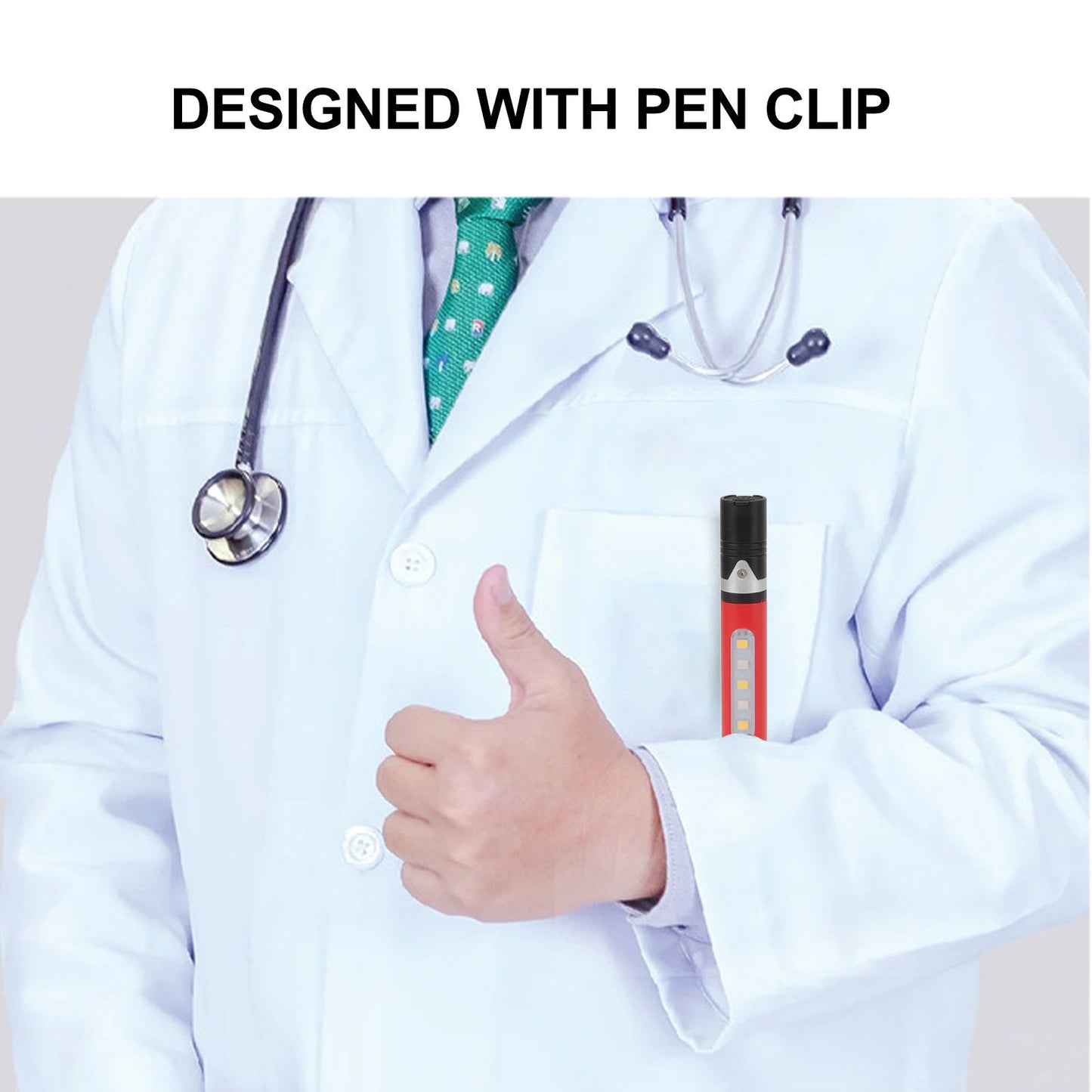 Pen Flashlight USB Charge 3 Light Sources LED Chip Clip Design Widely Used Pen Light Flashlight for Repair V1294-YM0512-3119220164212