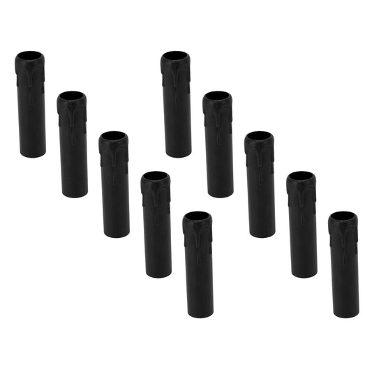 10pcs 4 Inch Candle Covers Sleeves Simulation Vintage Wax Drop Candle Socket Covers for Chandelier Black V1294-YM0512-3119220169311