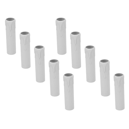 10pcs 4 Inch Candle Covers Sleeves Simulation Vintage Wax Drop Candle Socket Covers for Chandelier White V1294-YM0512-3119220169312