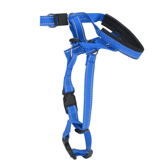 Dog Head Collar Breathable Dog Head Harness Dog Mouth Cover with Adjustable Strap for Outdoor Blue XL V1294-YM0521-3111220300114