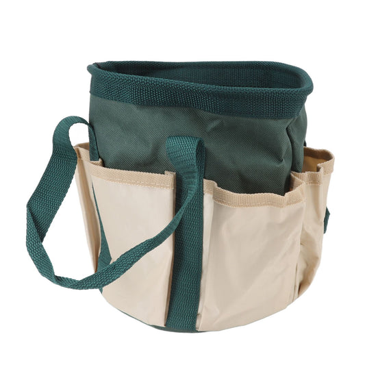 Round Garden Tools Bag 6 Pockets Oxford Cloth Gardening Tool Storage Tote for Men Women Gardener Green with V1294-YM0521-3111220302611