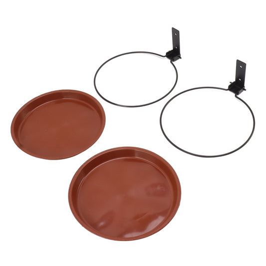 Tree Mounted Bird Feeder Tree Mounted Bird Bath Bowl with Heavy Duty Metal Ring for Backyard Terrace 2 Pot V1294-YM0521-3111230050911