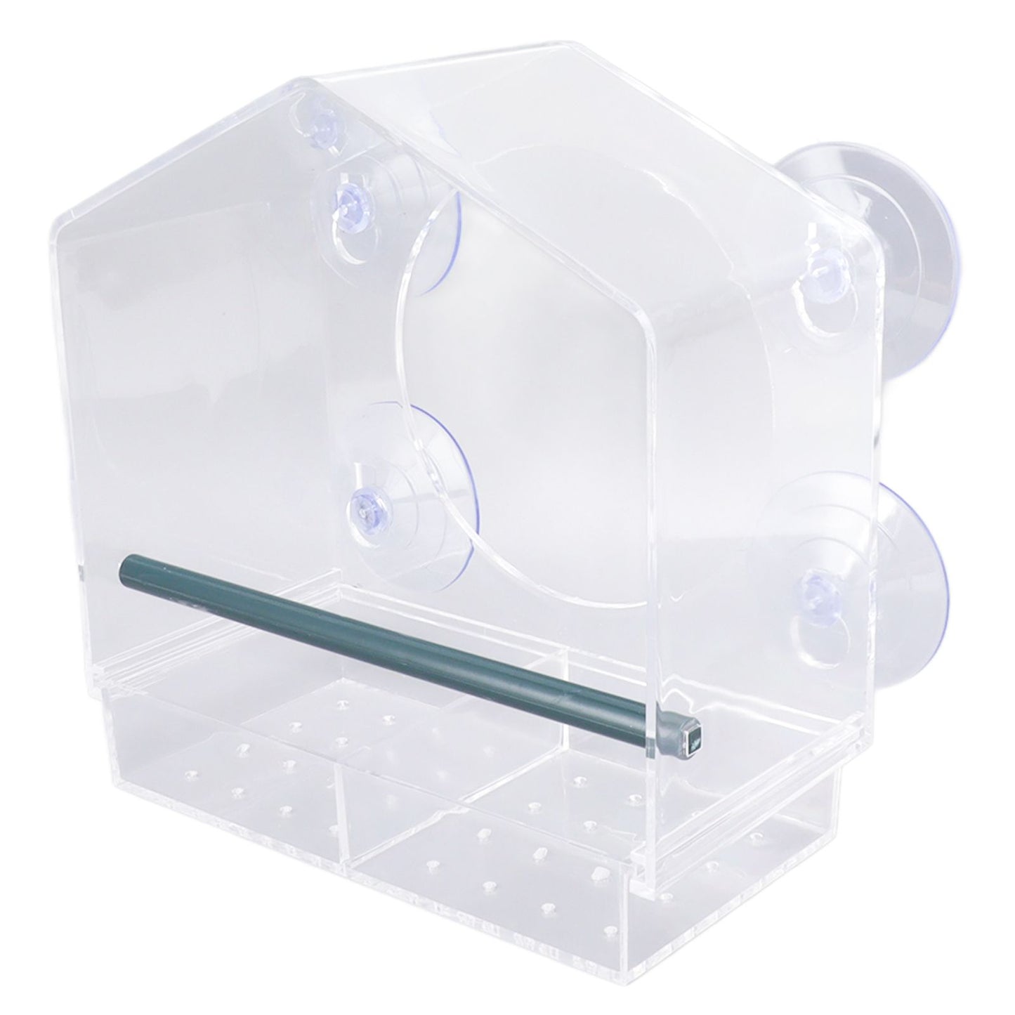 Window Bird Feeder Clear Sturdy Acrylic Window Bird House Feeder with 4 Suction Cups V1294-YM0521-3111230076311