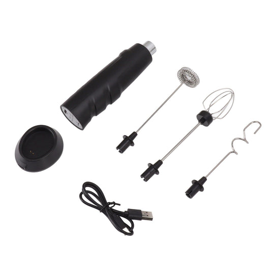 Electric Tumbler Stirrer Rechargeable Handheld Mini Foam Maker for Coffee Egg Hot Chocolate Black V1294-YM0521-3113230015311