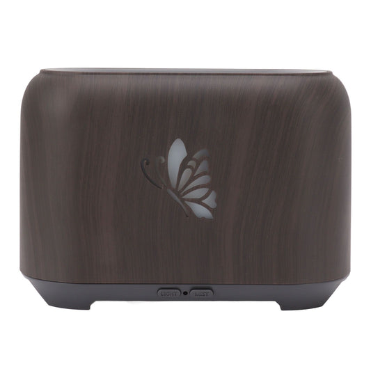 150ml Flame Diffuser Humidifier Prevents Dryness Silent Operation Wood Grain Humidifier with 7 Color Lights V1294-YM0521-3113230092511