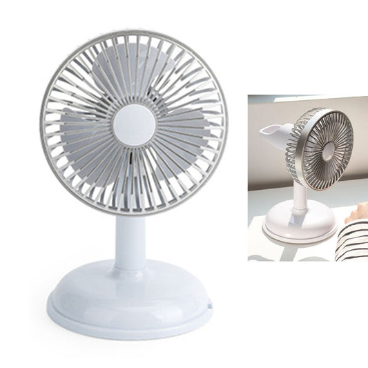Small Electric Fan Simple Portable Vintage Pure Color USB Charging Little Fan for Summer Light Blue V1294-YM0521-3113230095412