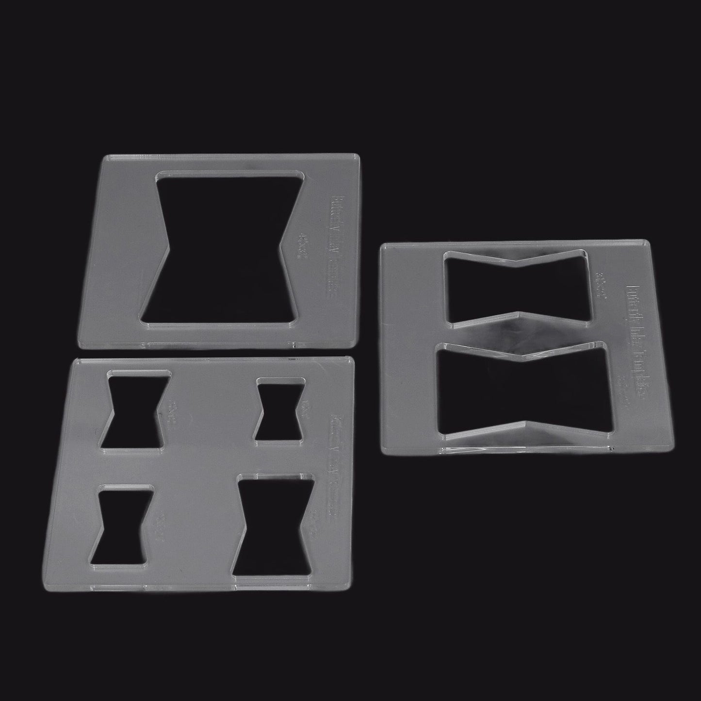 3Pcs 6x6 Inches Butterfly Key Inlay Template Router and Decorative Templates for Woodworking V1294-YM0521-3114230010411