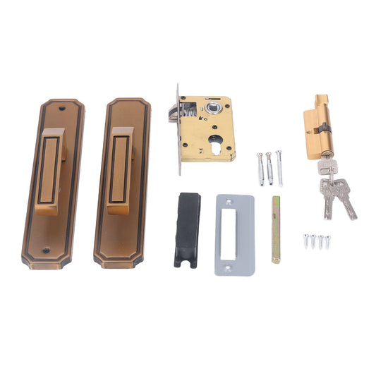 Front Exterior Door Handle Lockset Aluminum Alloy Silent Home Door Handle Lock with Keys for Bedroom Hotel V1294-YM0521-3114230026911