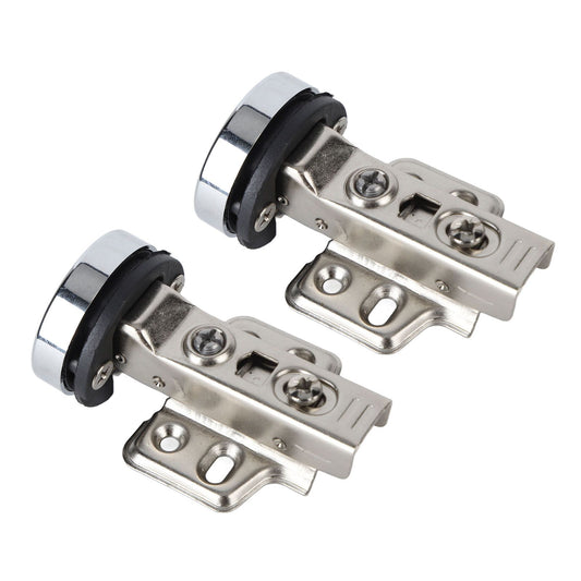 2Set Stainless Steel 201 Cabinet Glass Door Hinge 35 Cup Glass Door Damping Buffer Hinge Middle Bend Half V1294-YM0521-3114230031612