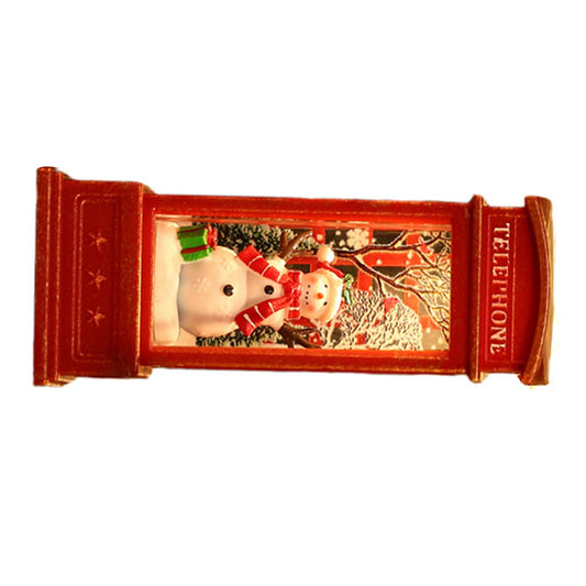 Snow Globe Lantern Telephone Booth Designed Christmas Luminous Ornament for Bar KTV Decoration Snowman V1294-YM0521-3115220153912