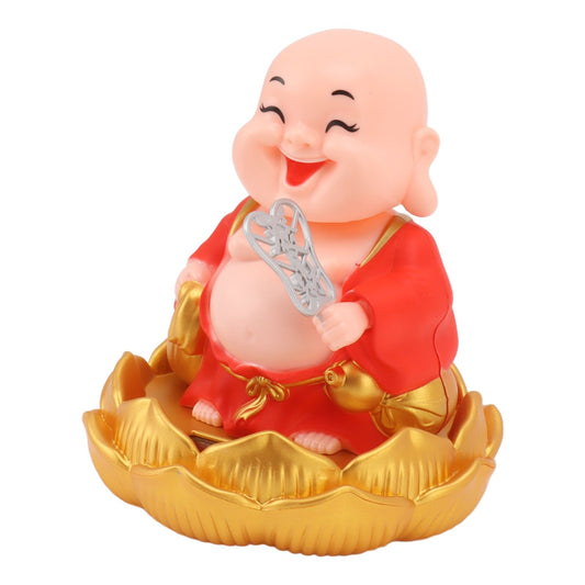 Solar Buddha Statue Solar Nodding Maitreya Car Ornament Decoration Shaking Head Toy for Wealth and Fortune V1294-YM0521-3115230008411