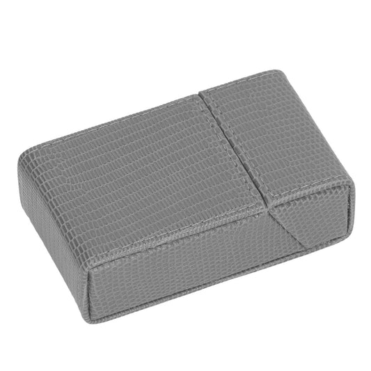 Cigarettes Box Holder Lizard Designed PU Leather Cigarettes Box Storage Case for Women Men Grey V1294-YM0521-3117220275313