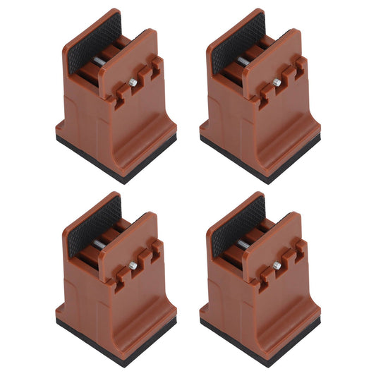 4pcs Adjustable Furniture Risers with Screw Clamp Rubber Bed Couch Risers for Heavy Duty Furniture Brown V1294-YM0521-3117220279312