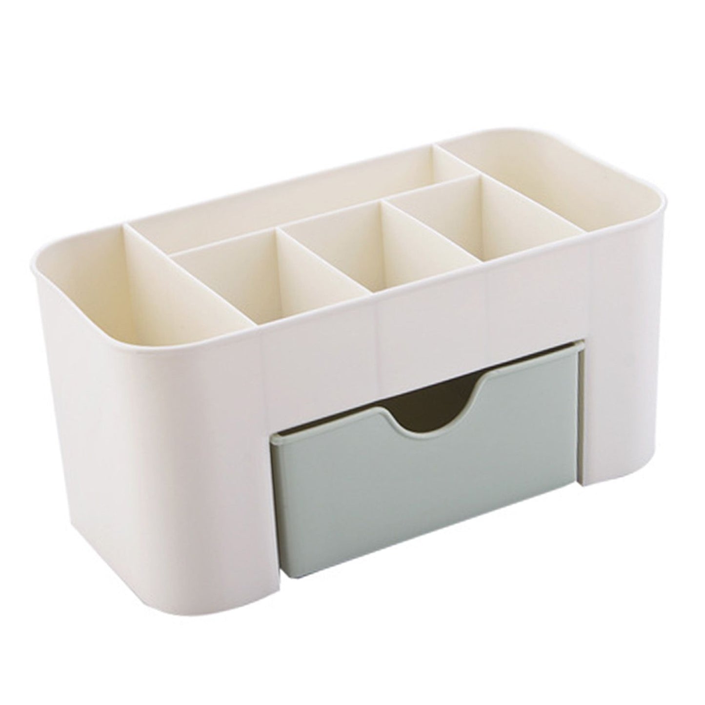 Cosmetics Makeup Organizer PP Multifunctional 6 Compartments Makeup Desk Organizer with Drawer Green V1294-YM0521-3117220283511