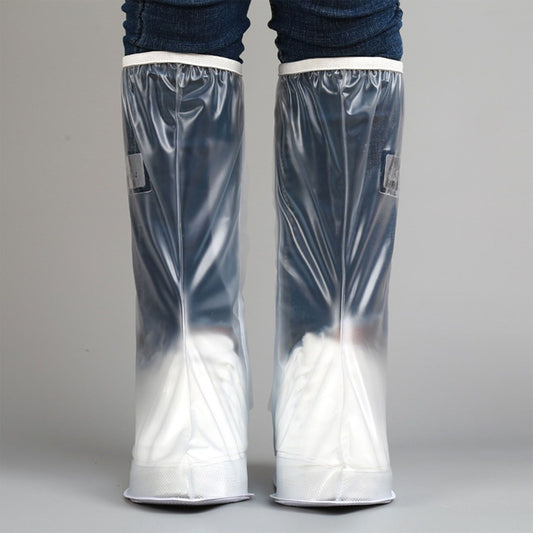 Transparent Knee High Rain Shoe Cover Reusable Waterproof Shoe Cover with Side Zipper for Men Women L V1294-YM0521-3117220305012