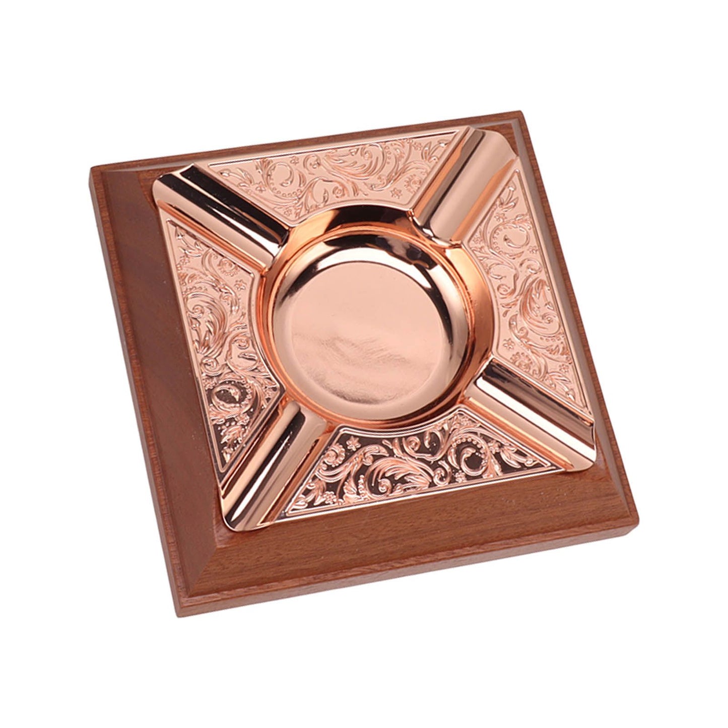 Engraved Print Cigar Ashtray Plated Vintage Practical Household Cigarette Ashtray for Home Copper Plating V1294-YM0521-3117230006111