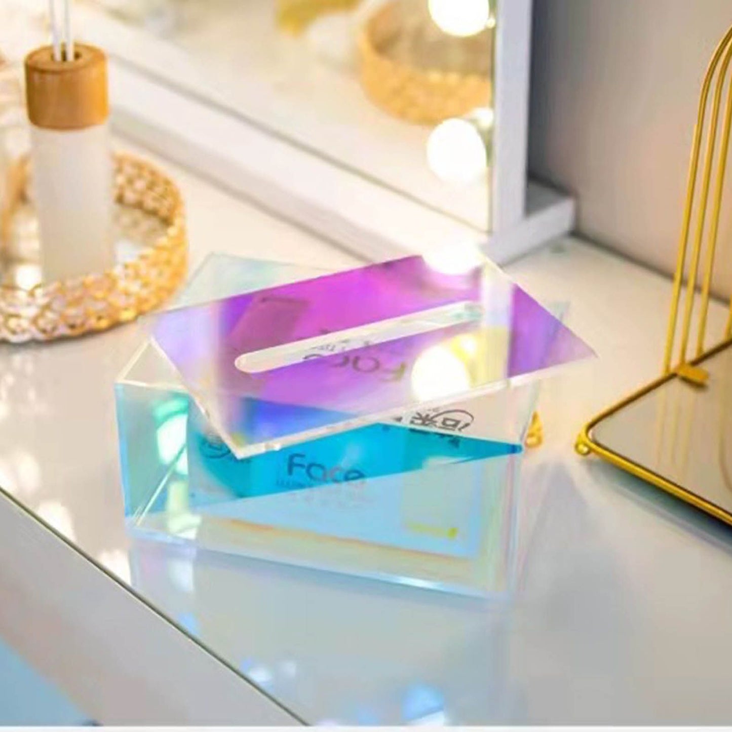 Tissue Box Holder Acrylic Storage Large Capacity Napkin Box for Washroom Living Room V1294-YM0521-3117230073911