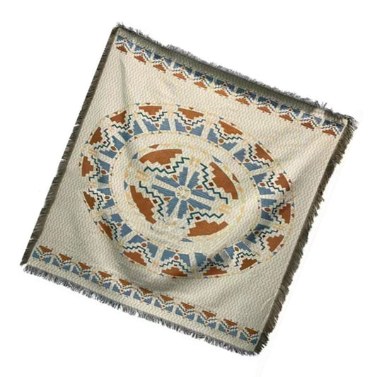 Vintage Sofa Towel Tablecloth Double Layer 2 Colors 4 Sided Tassels Rectangle Tassel Tablecloth for Picnic V1294-YM0521-3117230079211
