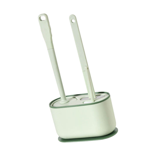 Long Handle Toilet Brush Set Deep Cleansing Multifunctional Hanging Toilet Brush Set for Bathroom Green V1294-YM0521-3117230081412