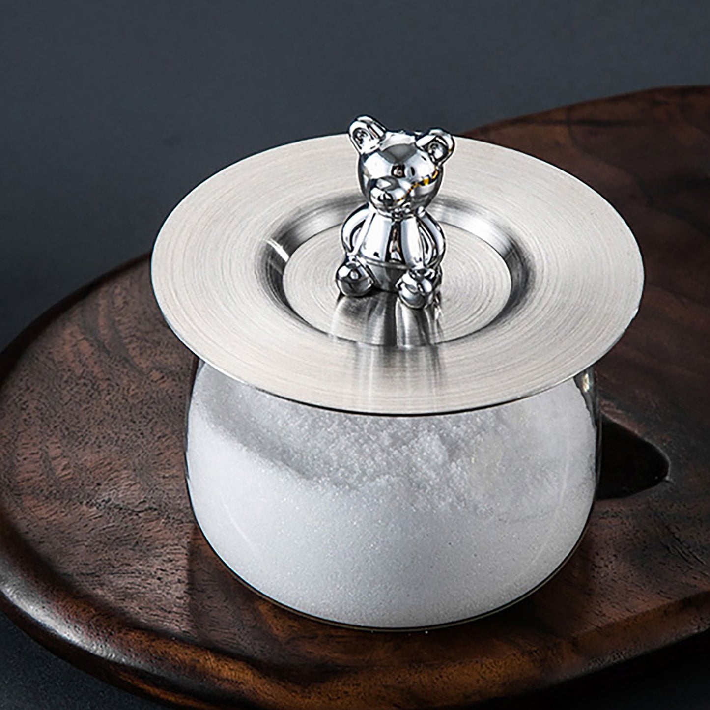 Cute Bear Cup Cover Stainless Steel Dustproof Rounded Edges Glossy Surface Artistic Cup Lid for Mug Glass Cup V1294-YM0521-3118230022711