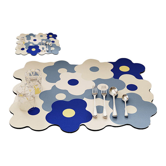 Kitchen Counter Dish Drying Mat Refreshing Cute Elegant Heat Resistant Absorbent Dishes Drain Mat Blue and V1294-YM0521-3118230091812