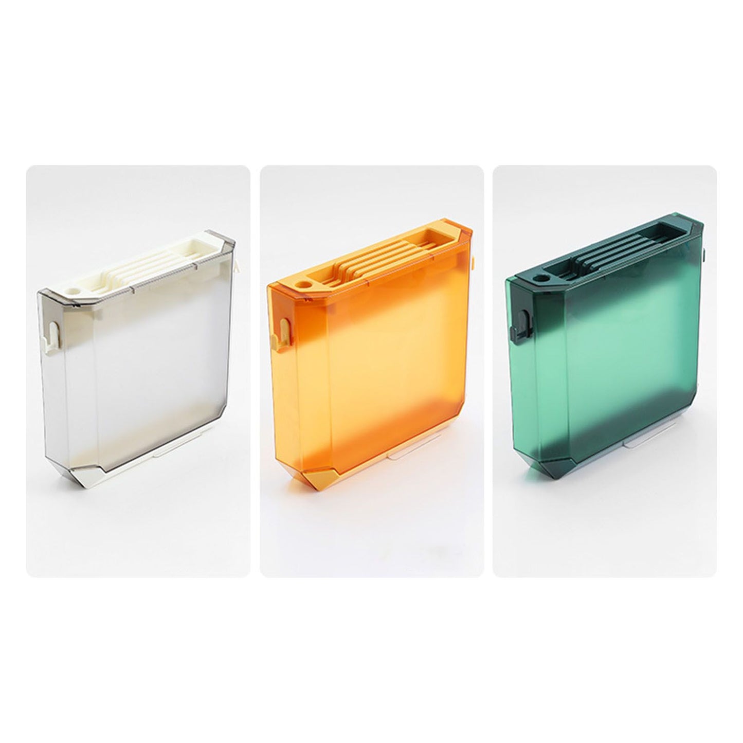 Wall Mounted Knife Holder Ultrathin Plastic Installation Box Storage Rack for Kitchen Yellow V1294-YM0521-3118230094813