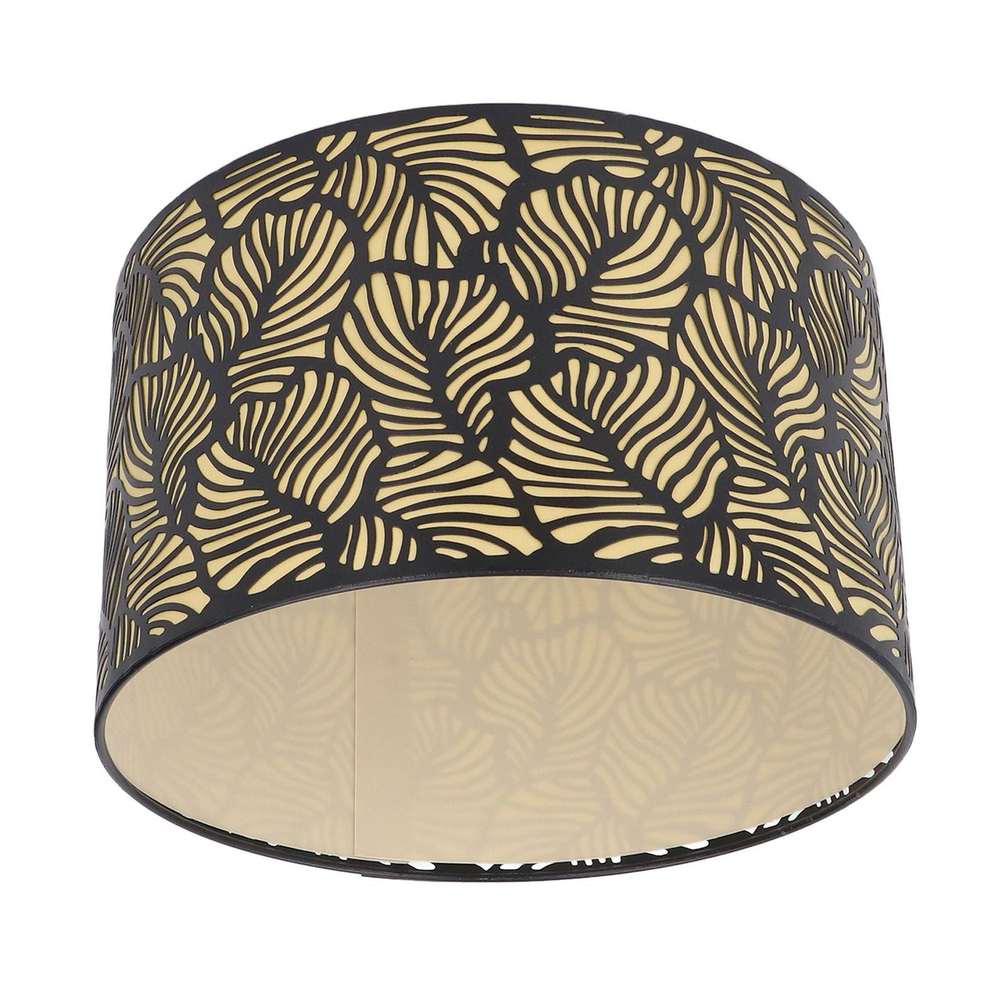 Black Hollow Metal Lampshade with Yellow Lining Metal Table Lamp Light Shade for E27 E14 Caliber Base V1294-YM0521-3119230017311
