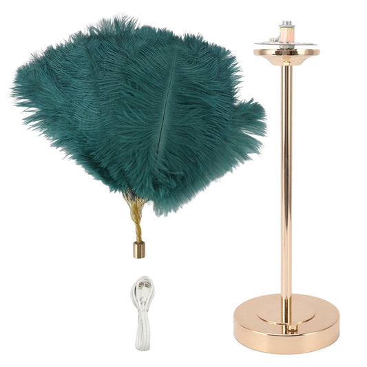 Feather Table Lamp 3 Color Dimmable Touch Switch USB Plug in Romantic Modern Decorative Bedside Light for V1294-YM0521-3119230059414
