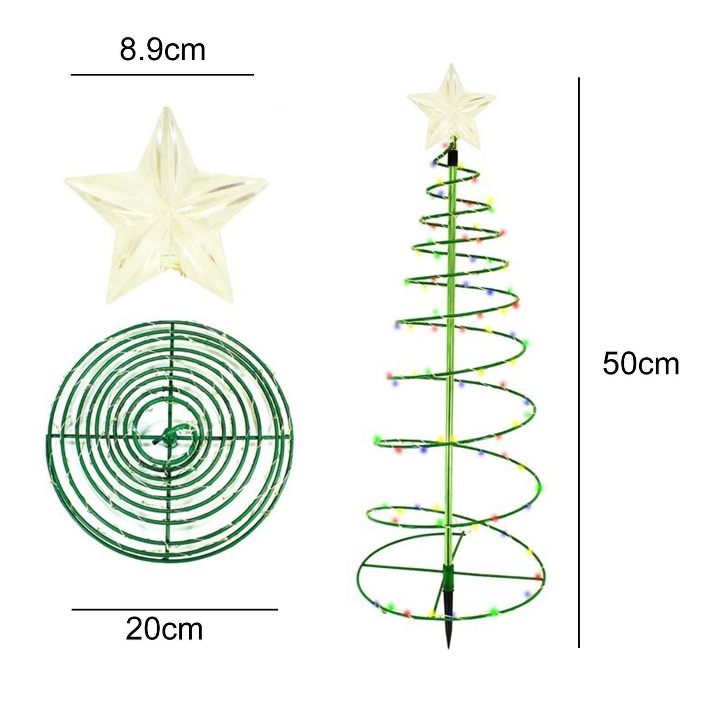 LED Christmas Tree Lights Christmas Tree Spiral String Lamps Xmas Decoration for Garden and Lawn V1294-YM0523-10316407