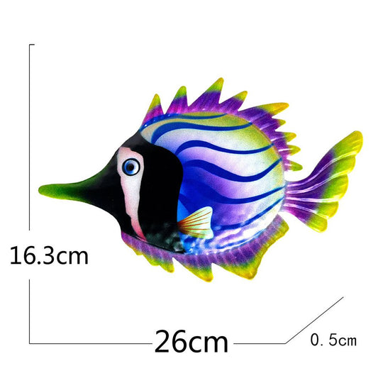 Metal Fish Crafts Decoration Colorful Iron Sculpture Statues Garden Hanging Ornament for Balcony Patio V1294-YM0523-10317341