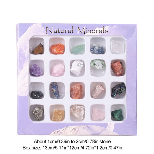 20 Pcs Christmas Advent Calendar Countdown Toy Natural Crystal Agate Stone Rocks Minerals and Fossils V1294-YM0523-10317437