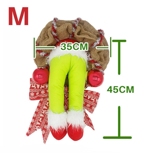 Christmas Thief Stole Wreath Christmas Decorations Christmas Burlap Garland for Doors Windows and Walls V1294-YM0523-10317439