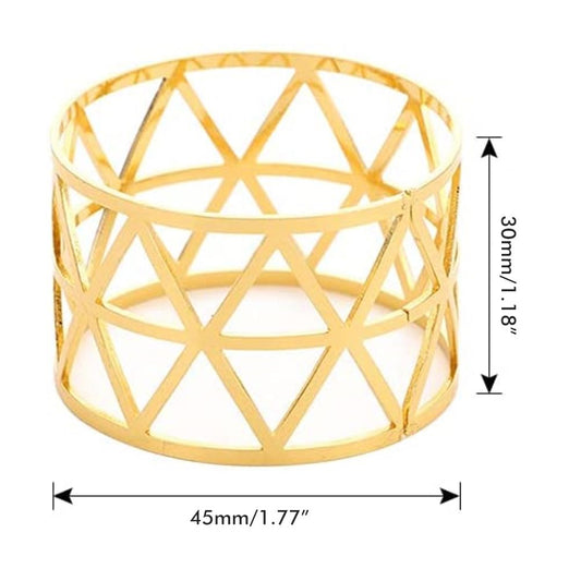 Pack of 6 Christmas Napkin Rings Gold Metal Napkin Ring Napkin Buckles for Wedding Party Dinner Anniversary V1294-YM0523-10318528