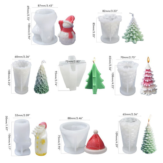 1 Pcs Christmas Tree DIY Silicone Candle Mold for Soap Cake Decorating Festival Craft Making Home Decoration V1294-YM0523-10319347